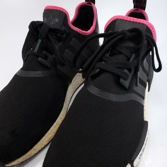 Adidas NMD R1 Core Athletic Training Shoe Mens Size 12 DB3586 Black White Pink - Picture 8 of 9